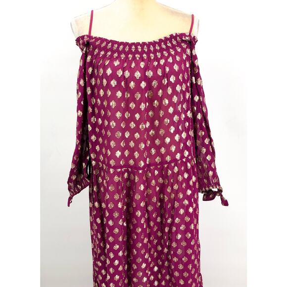 LILLY PULITZER Women's Dayla Maxi Cover-Up XL Dark Red Gold Amarena Cherry NWT - Picture 5 of 12
